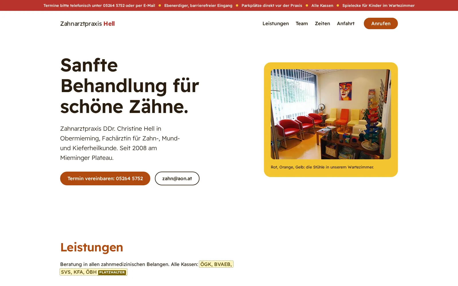 Vorschau Entwurf 2: Wartezimmer-Farben